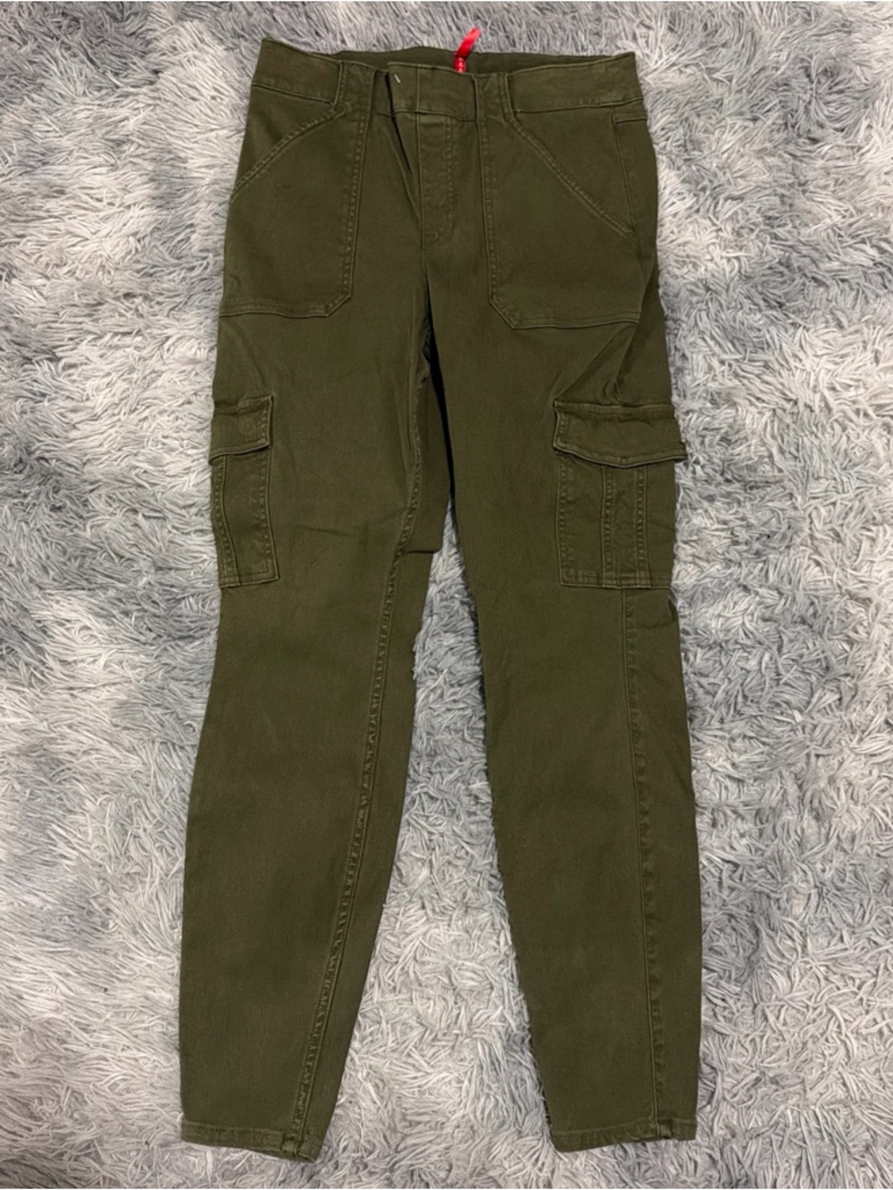 Spanx Army green skinny leg cargo pants womens size XL